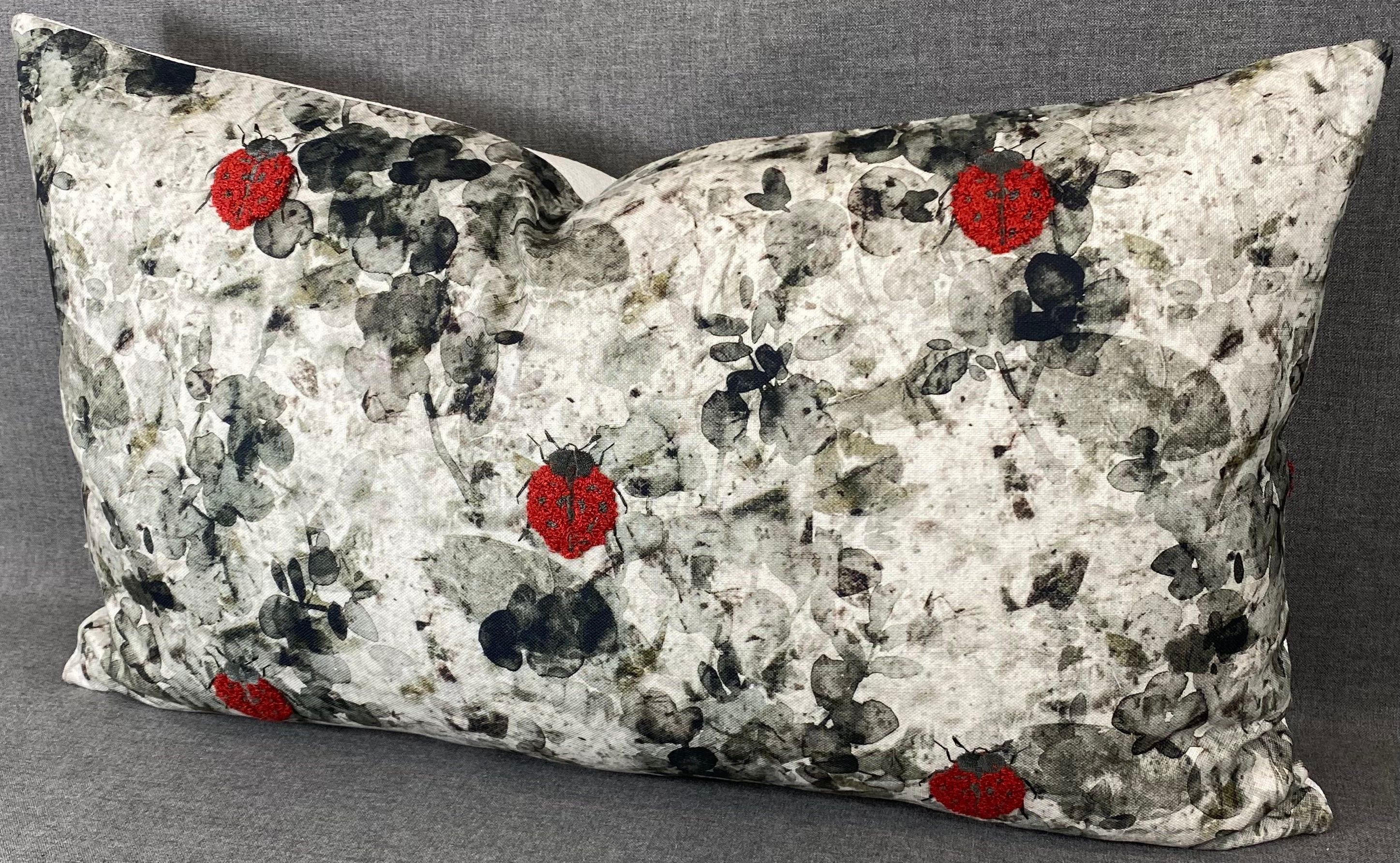 Luxury Lumbar Pillow - 24" x 14"-  Lady Bug