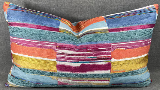 Luxury Lumbar Pillow - 24" x 14" -  Joyce's Abstract
