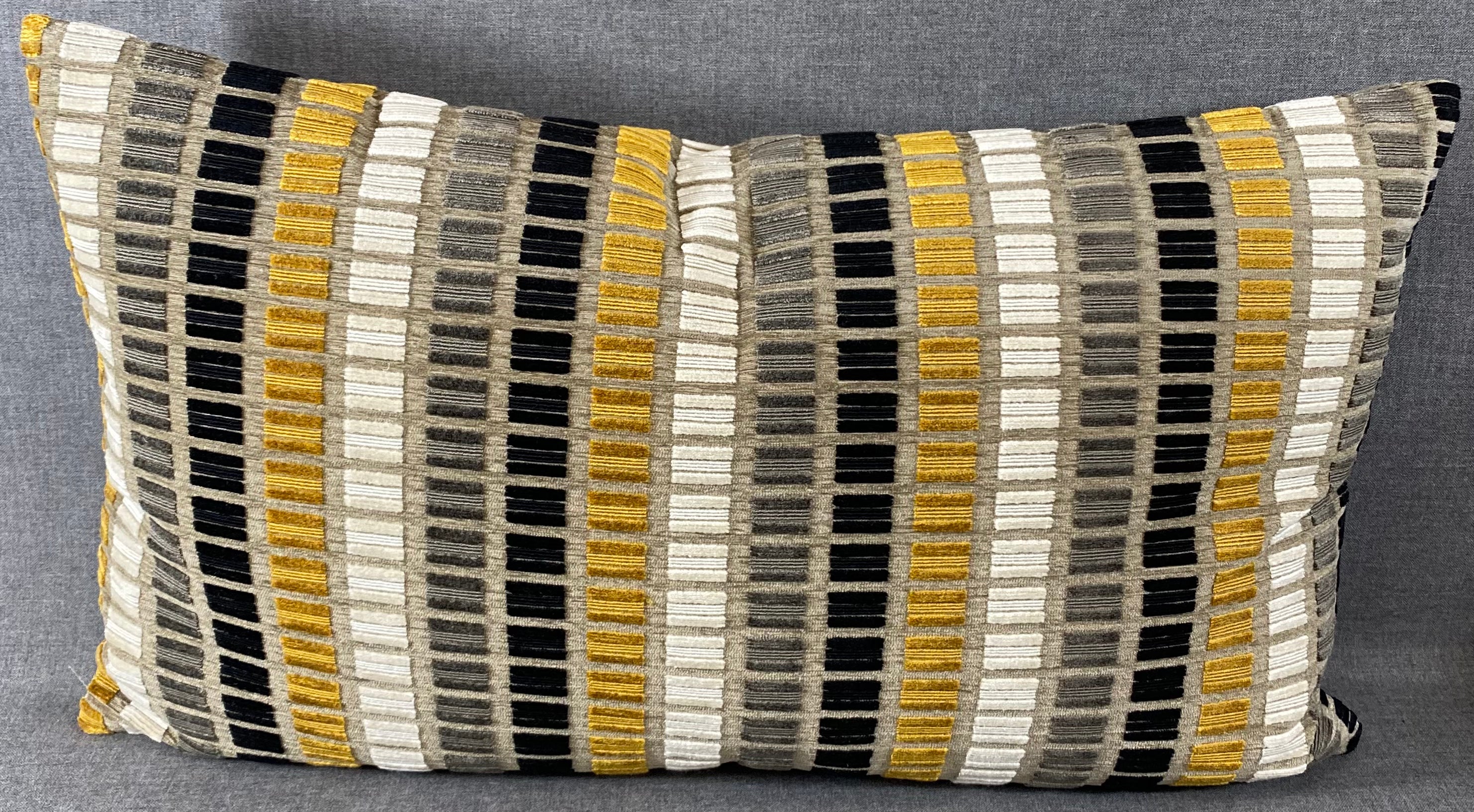 Luxury Lumbar Pillow - 24" x 14" - Noir Grid