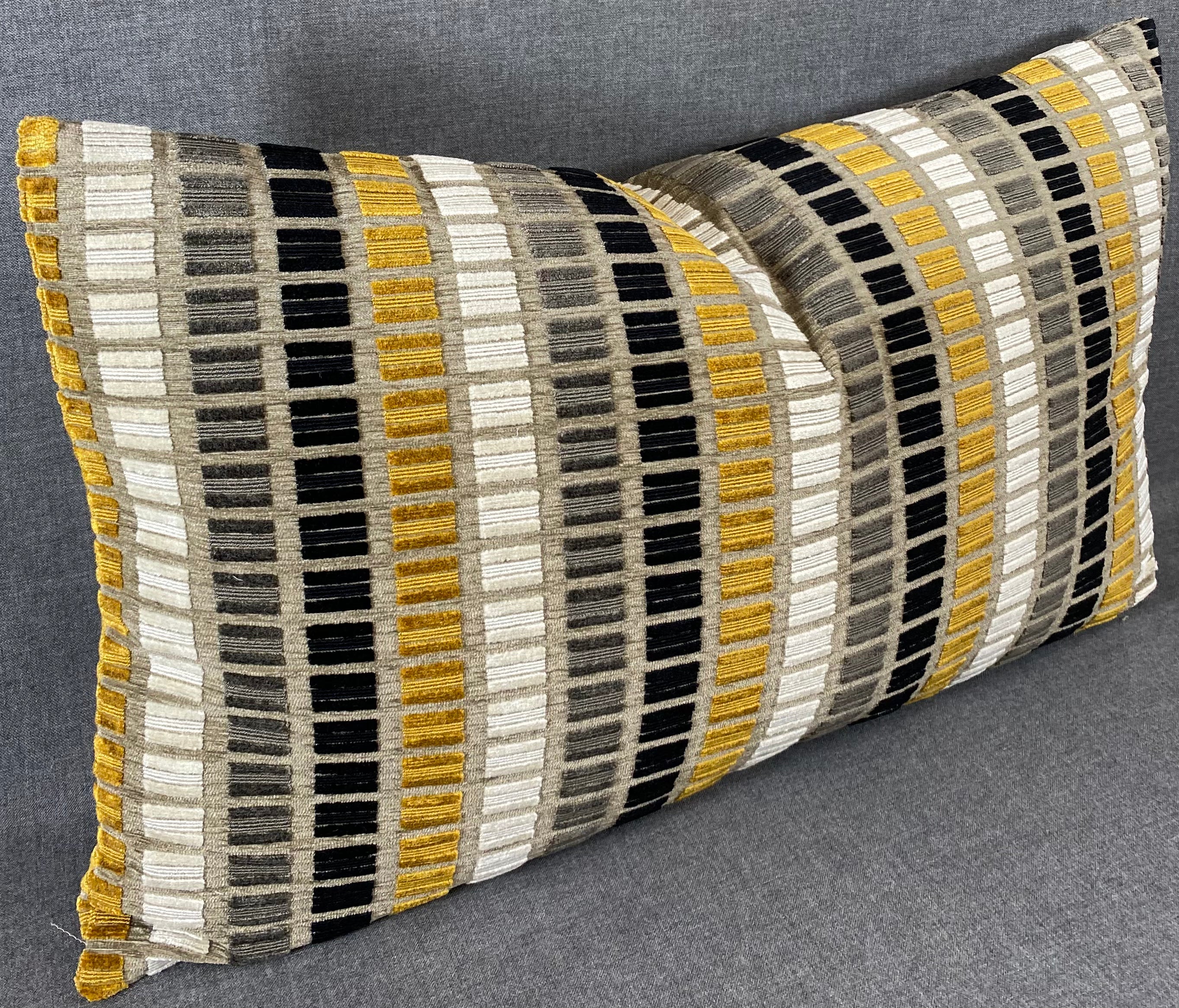 Luxury Lumbar Pillow - 24" x 14" - Noir Grid