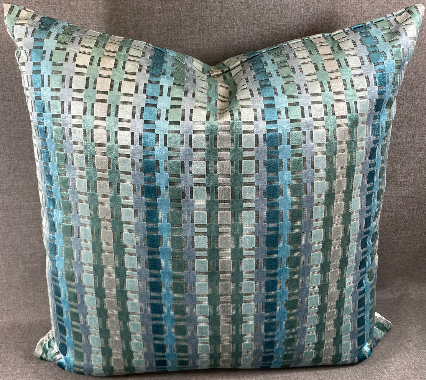 Luxury Pillow -  24" x 24"  Time Square Teal