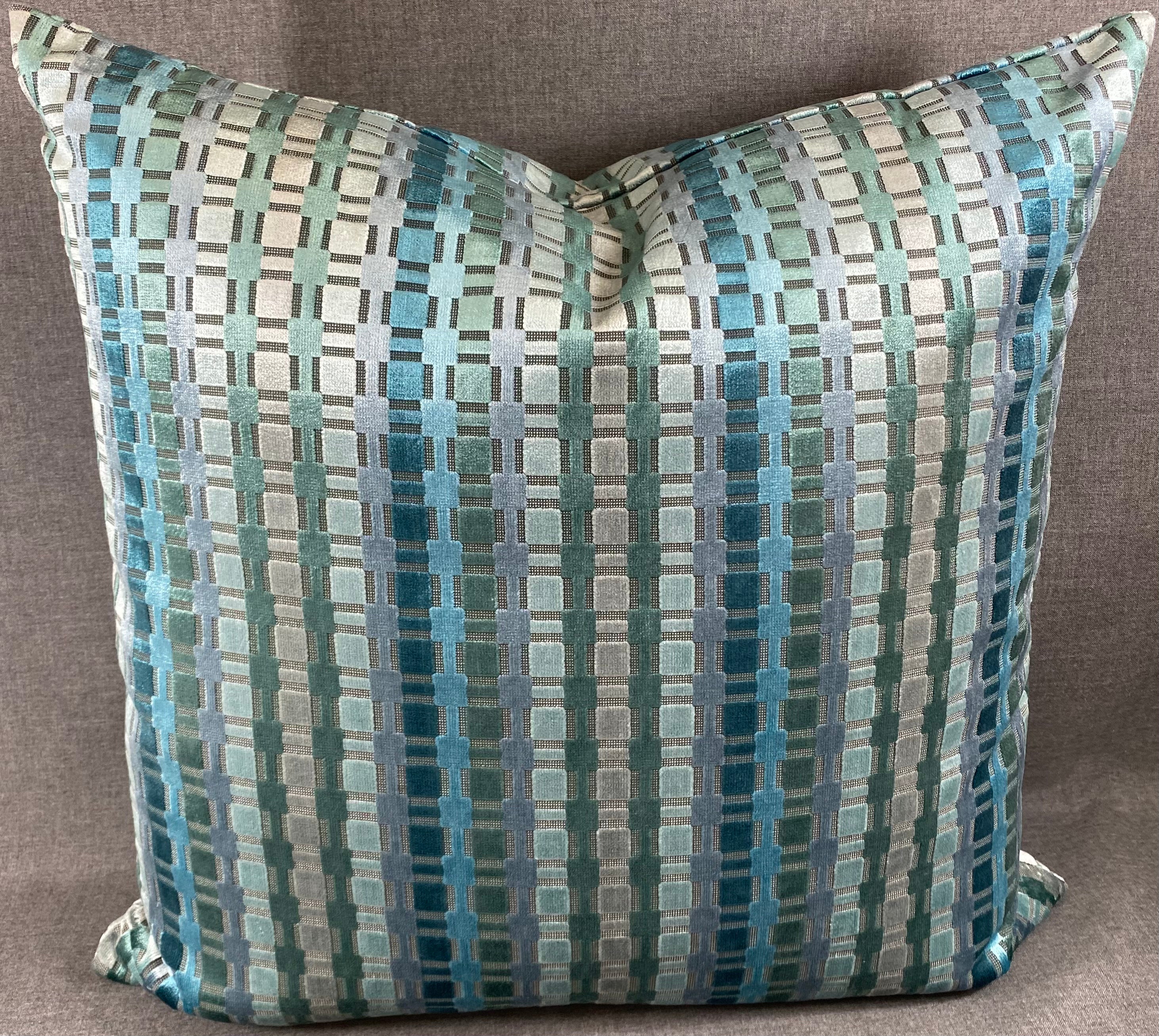 Luxury Pillow -  24" x 24"- Time Square Teal