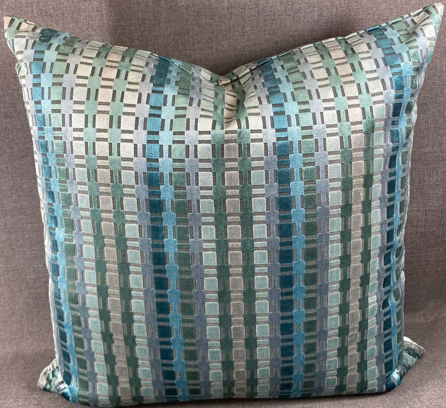 Luxury Pillow -  24" x 24"  Time Square Teal