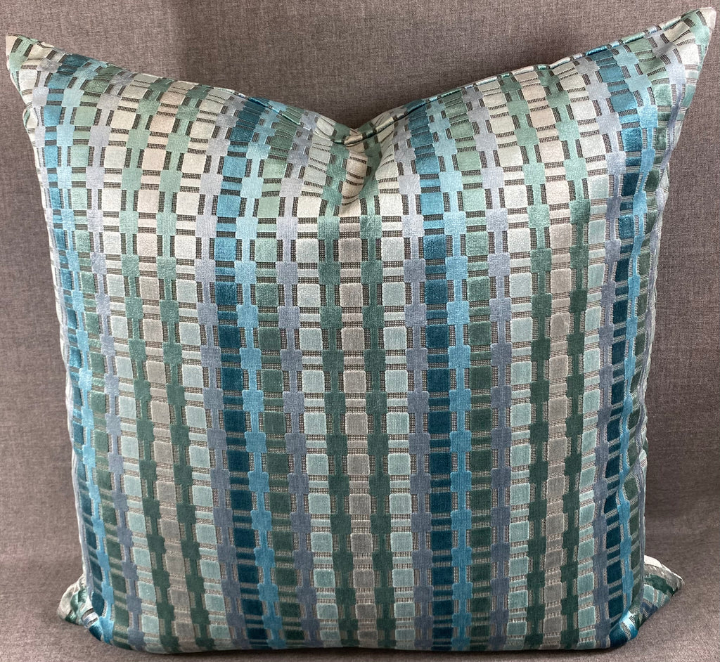 Luxury Pillow -  24" x 24"- Time Square Teal