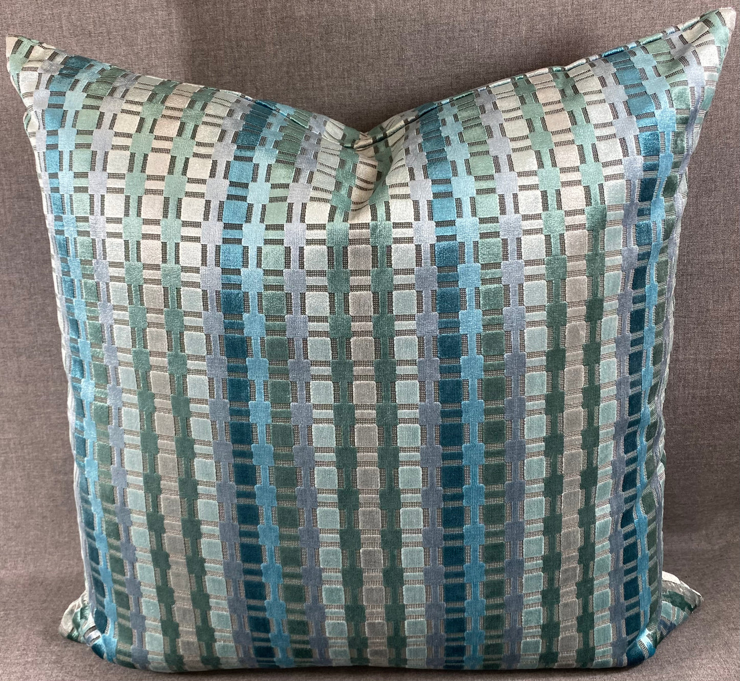 Luxury Pillow -  24" x 24"  Time Square Teal