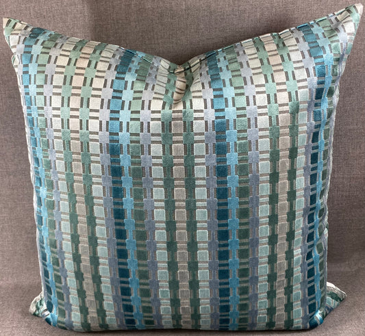 Luxury Pillow -  24" x 24"  Time Square Teal