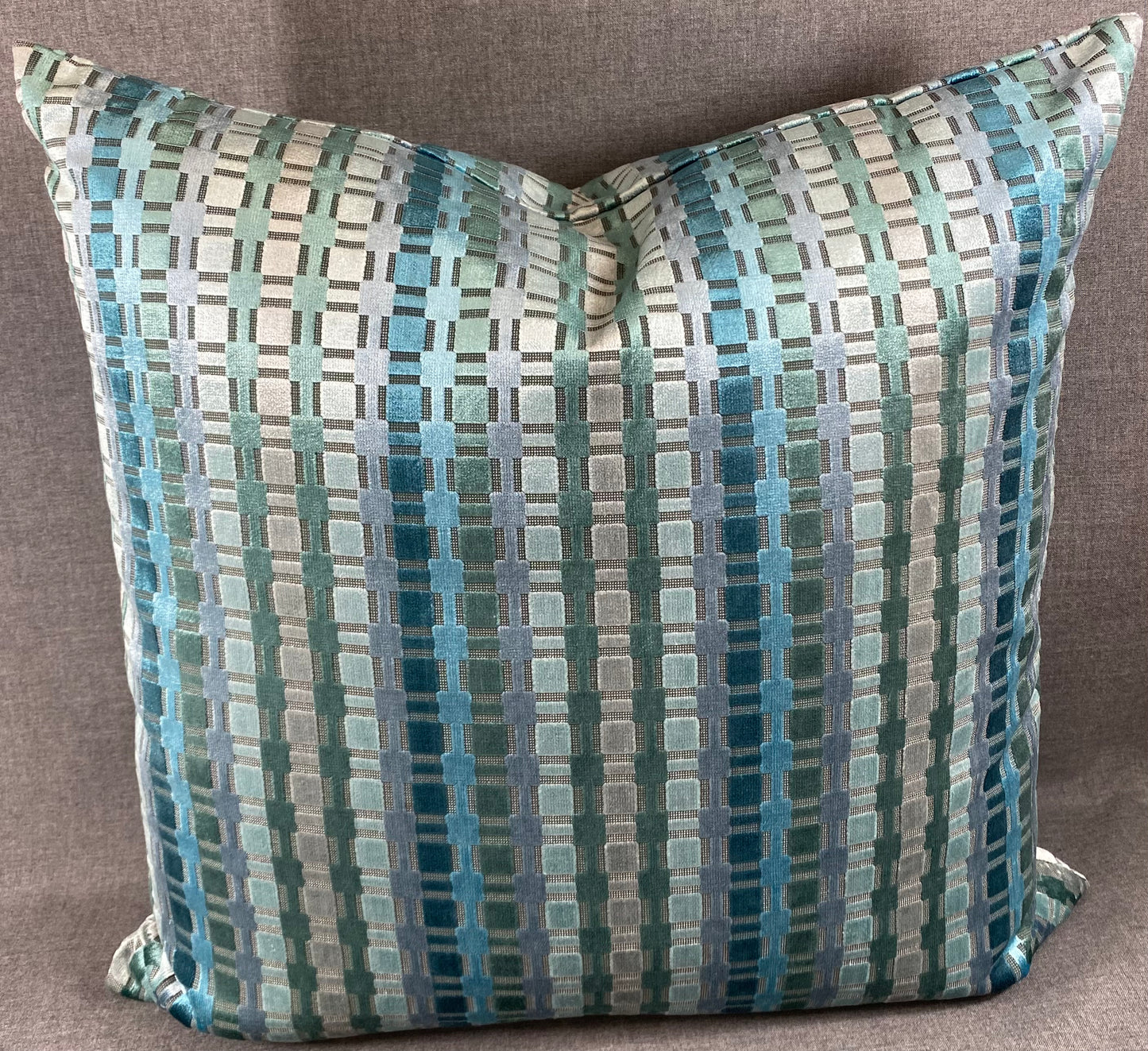 Luxury Pillow -  24" x 24"  Time Square Teal