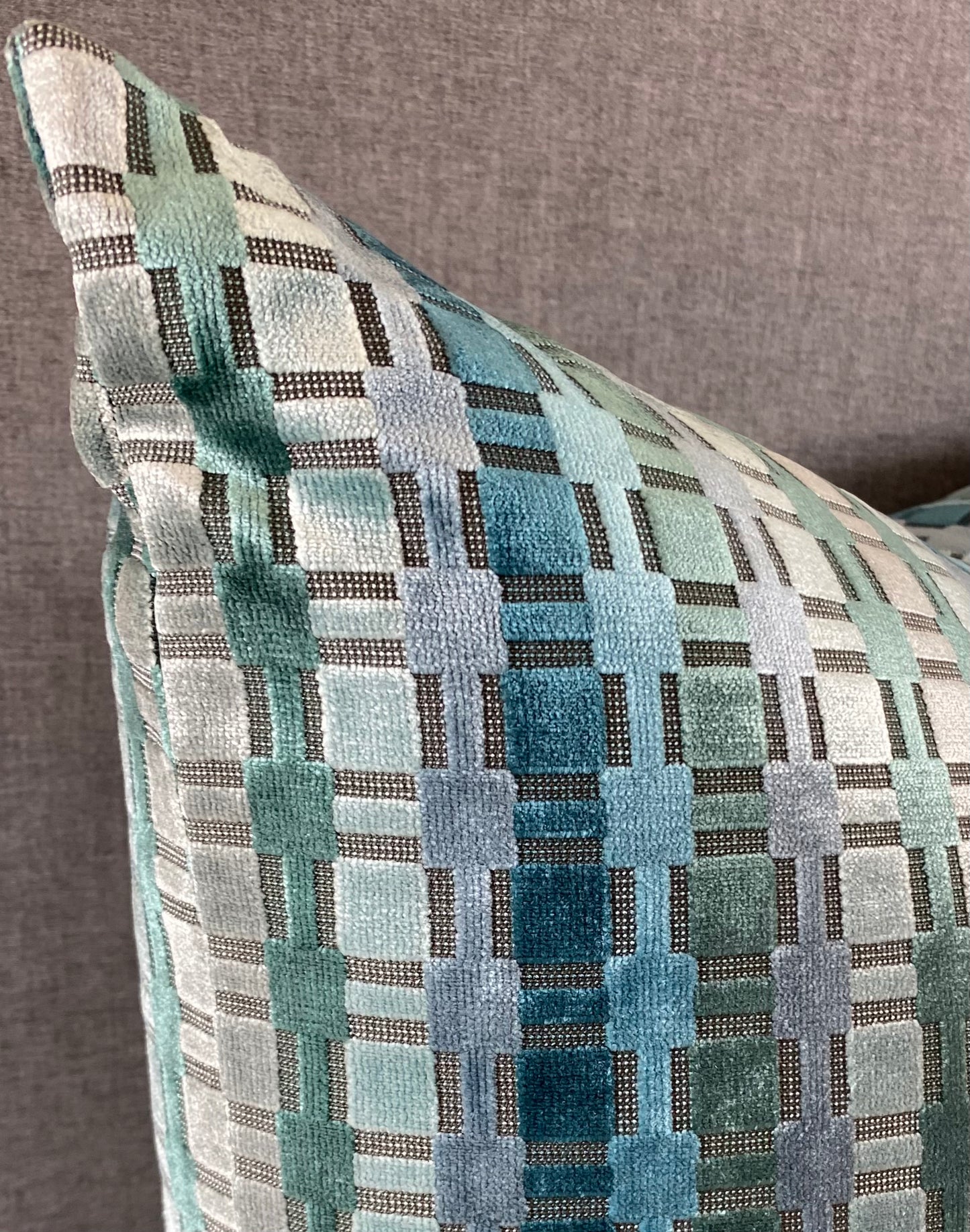Luxury Pillow -  24" x 24"  Time Square Teal
