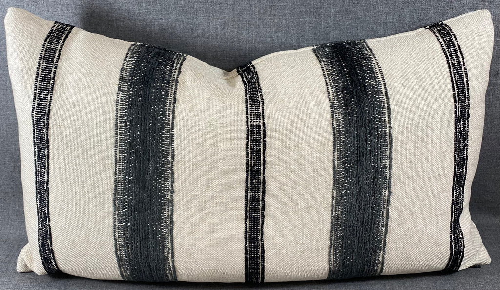 Luxury Lumbar Pillow - 24" x 14" - Lindor Charcoal