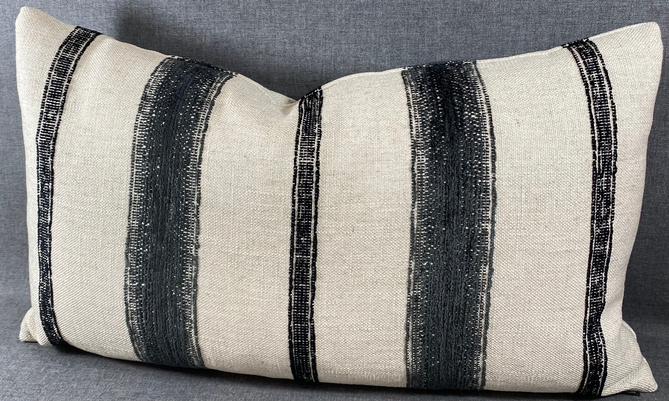 Luxury Lumbar Pillow - 24" x 14" - Lindor Charcoal