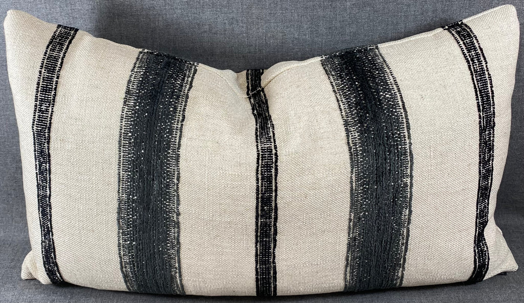Luxury Lumbar Pillow - 24" x 14" - Lindor Charcoal