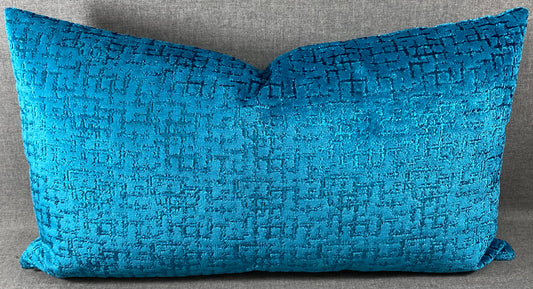 Luxury Lumbar Pillow - 24" x 14" -  Tetris Peacock