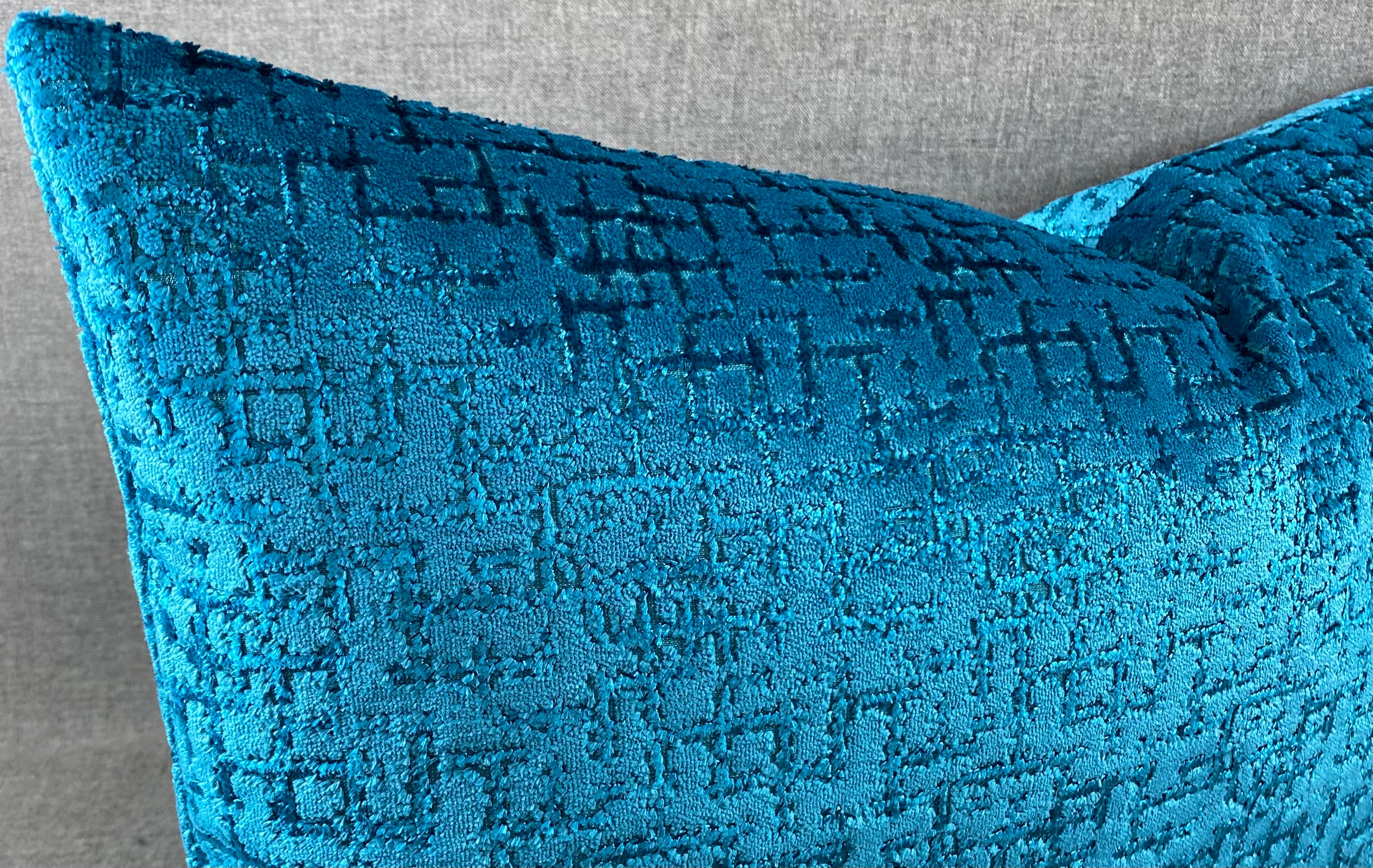 Luxury Lumbar Pillow - 24" x 14"- Tetris Peacock
