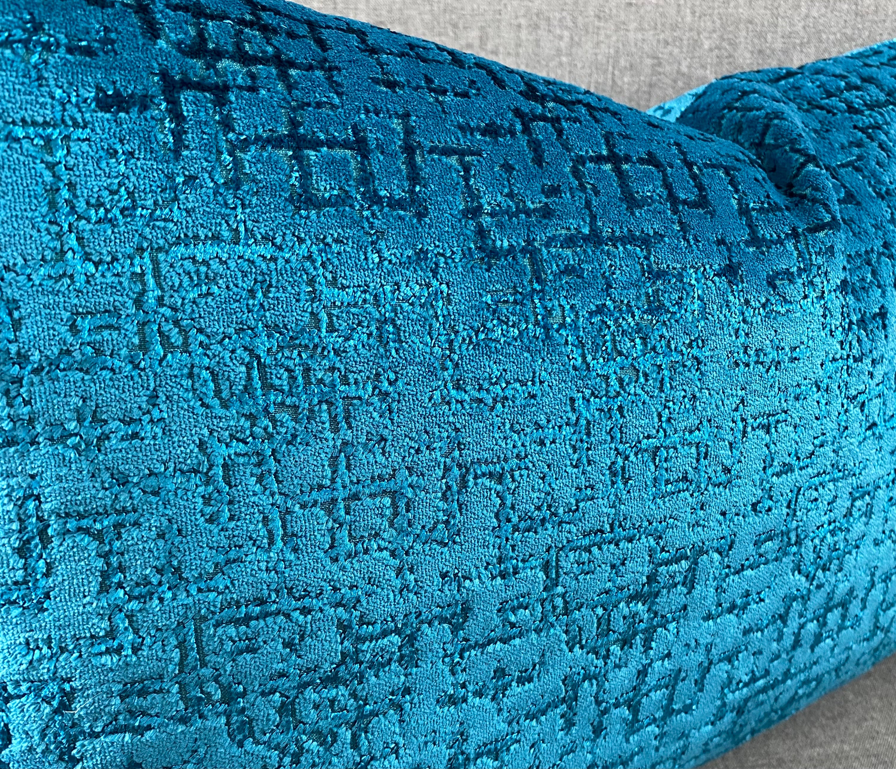 Luxury Lumbar Pillow - 24" x 14"- Tetris Peacock