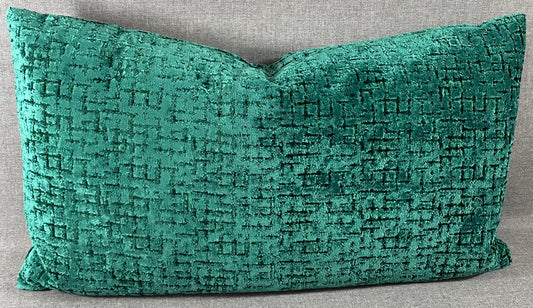 Luxury Lumbar Pillow - 24" x 14" -  Tetris Emerald