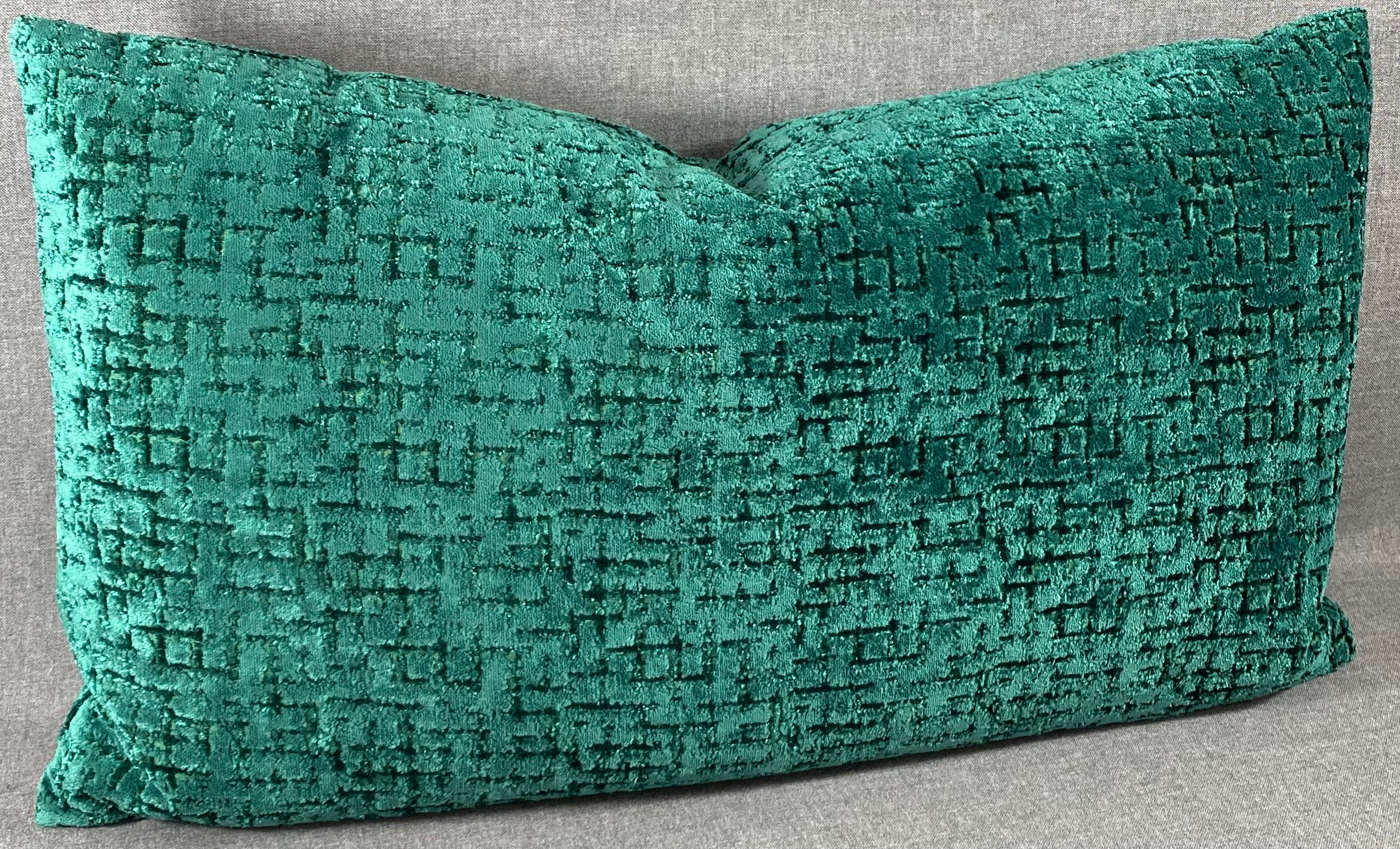 Luxury Lumbar Pillow - 24" x 14"- Tetris Emerald