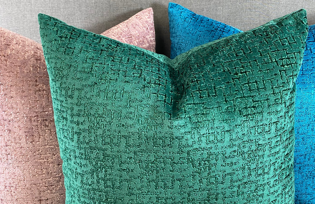 Luxury Pillow – 24" × 24" – Tetris Emerald | Textured Emerald – Kim ...