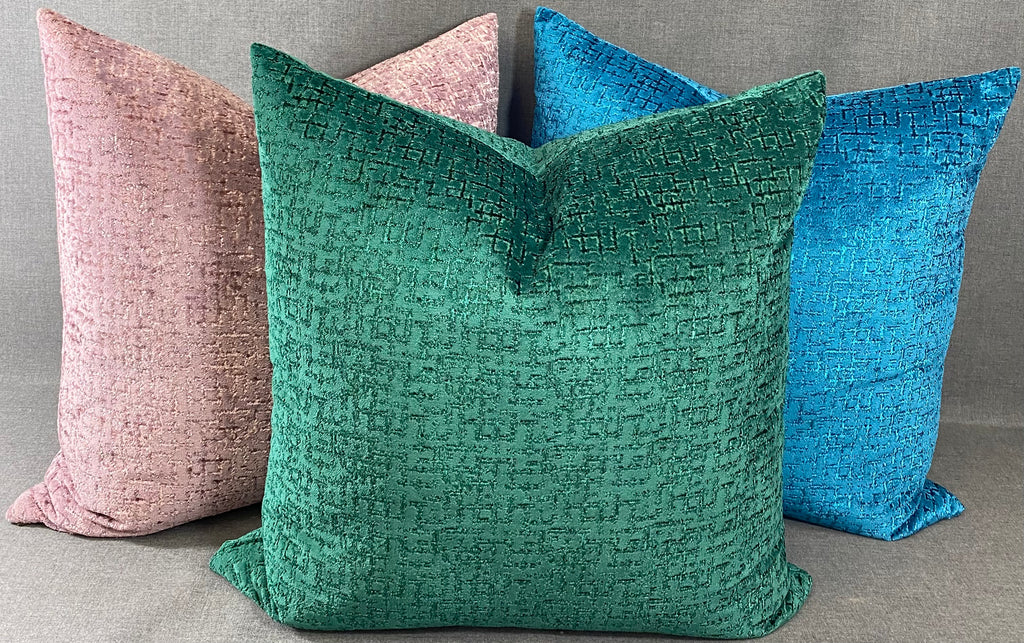 Luxury Pillow - 24" x 24"- Tetris Emerald