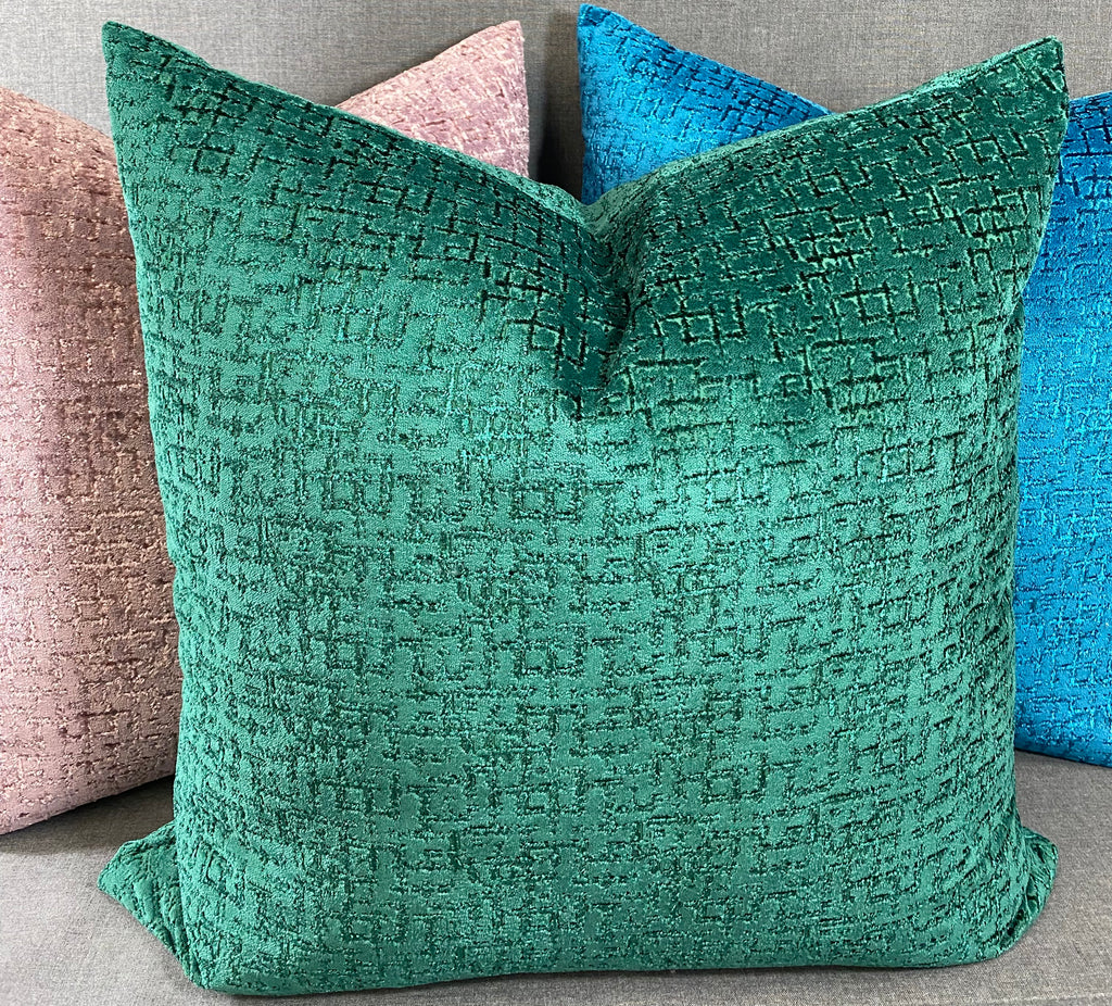 Luxury Pillow - 24" x 24"- Tetris Peacock