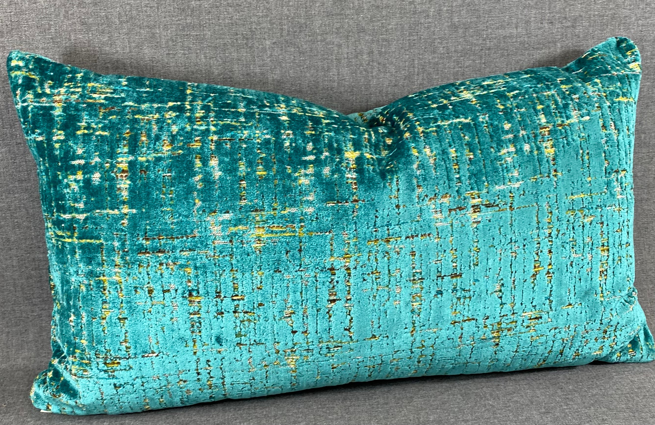 Luxury Lumbar Pillow – 24" × 14" – Moonstruck Peacock