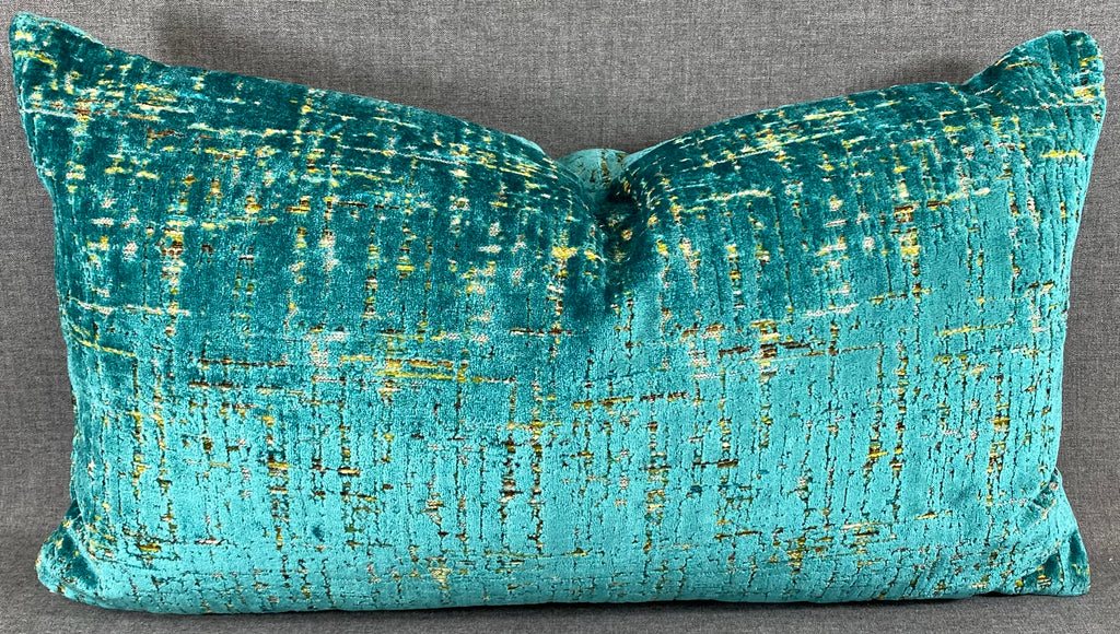 Luxury Lumbar Pillow – 24" × 14" – Moonstruck Peacock