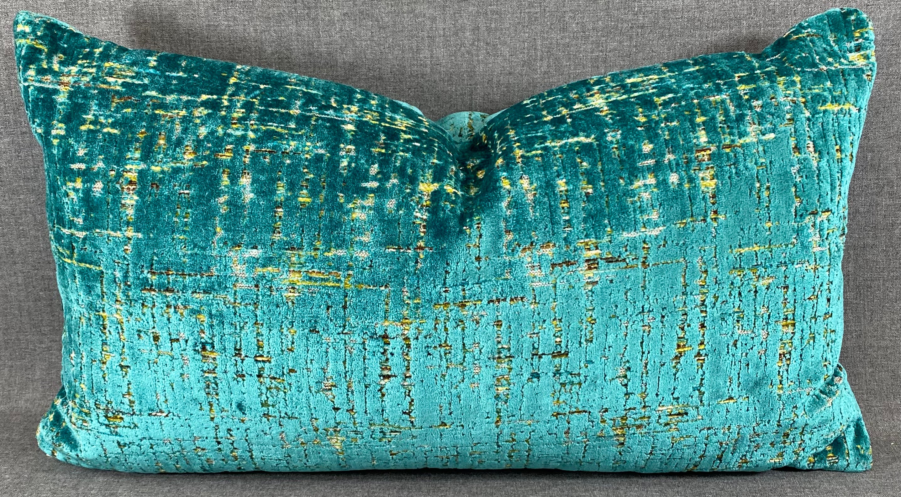 Luxury Lumbar Pillow – 24" × 14" – Moonstruck Peacock