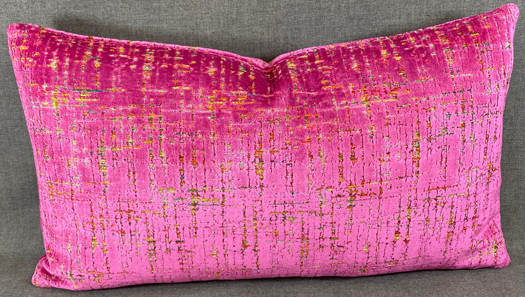 Luxury Lumbar Pillow- 24" x 14" - Moonstruck Lumbar Fuchsia