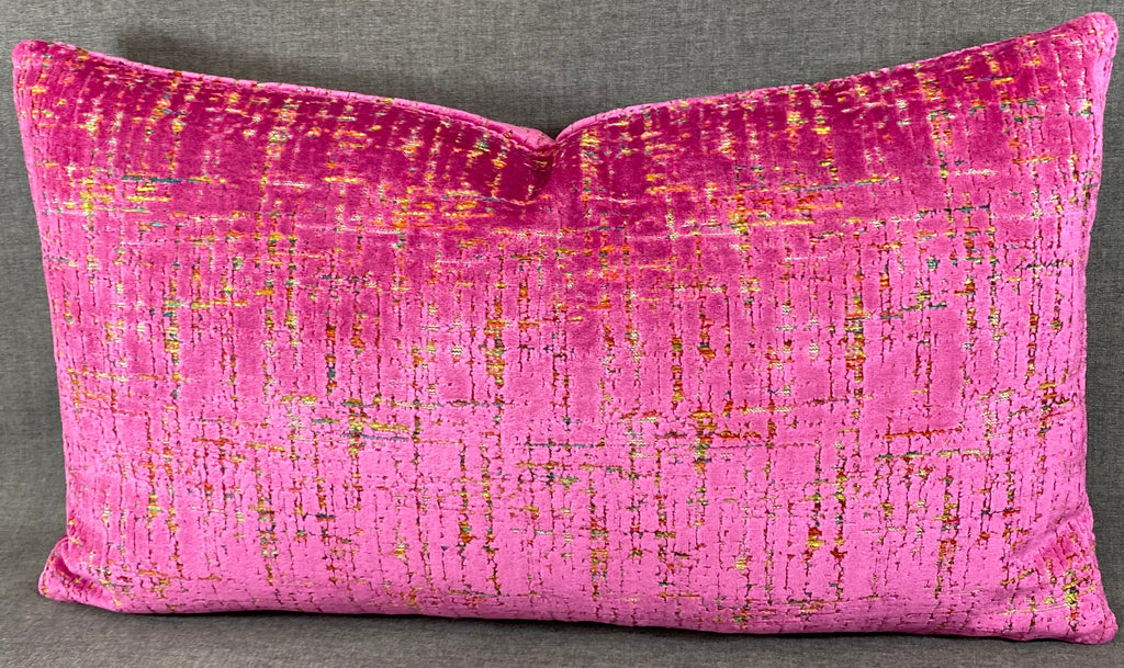 Luxury Lumbar Pillow- 24" x 14" - Moonstruck Lumbar Fuchsia