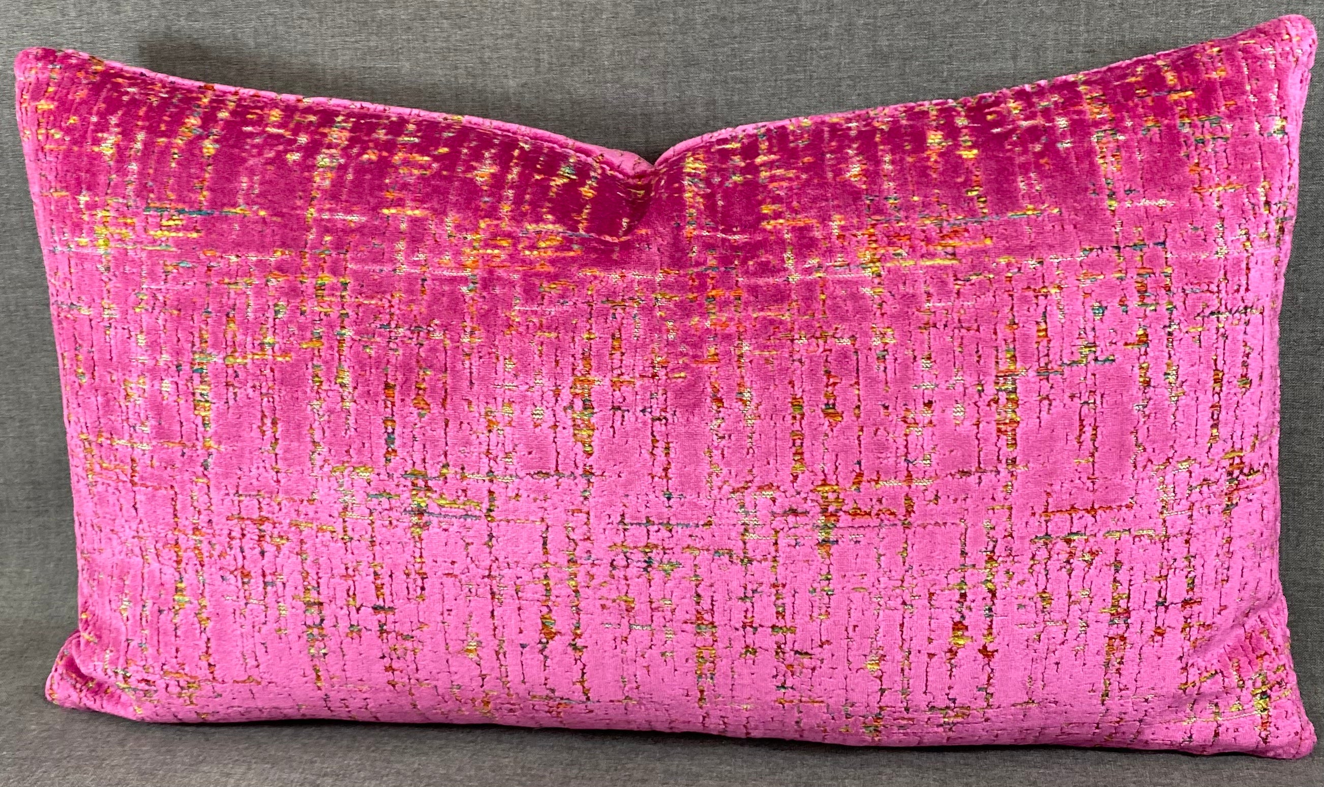 Luxury Lumbar Pillow- 24" x 14" - Moonstruck Lumbar Fuchsia