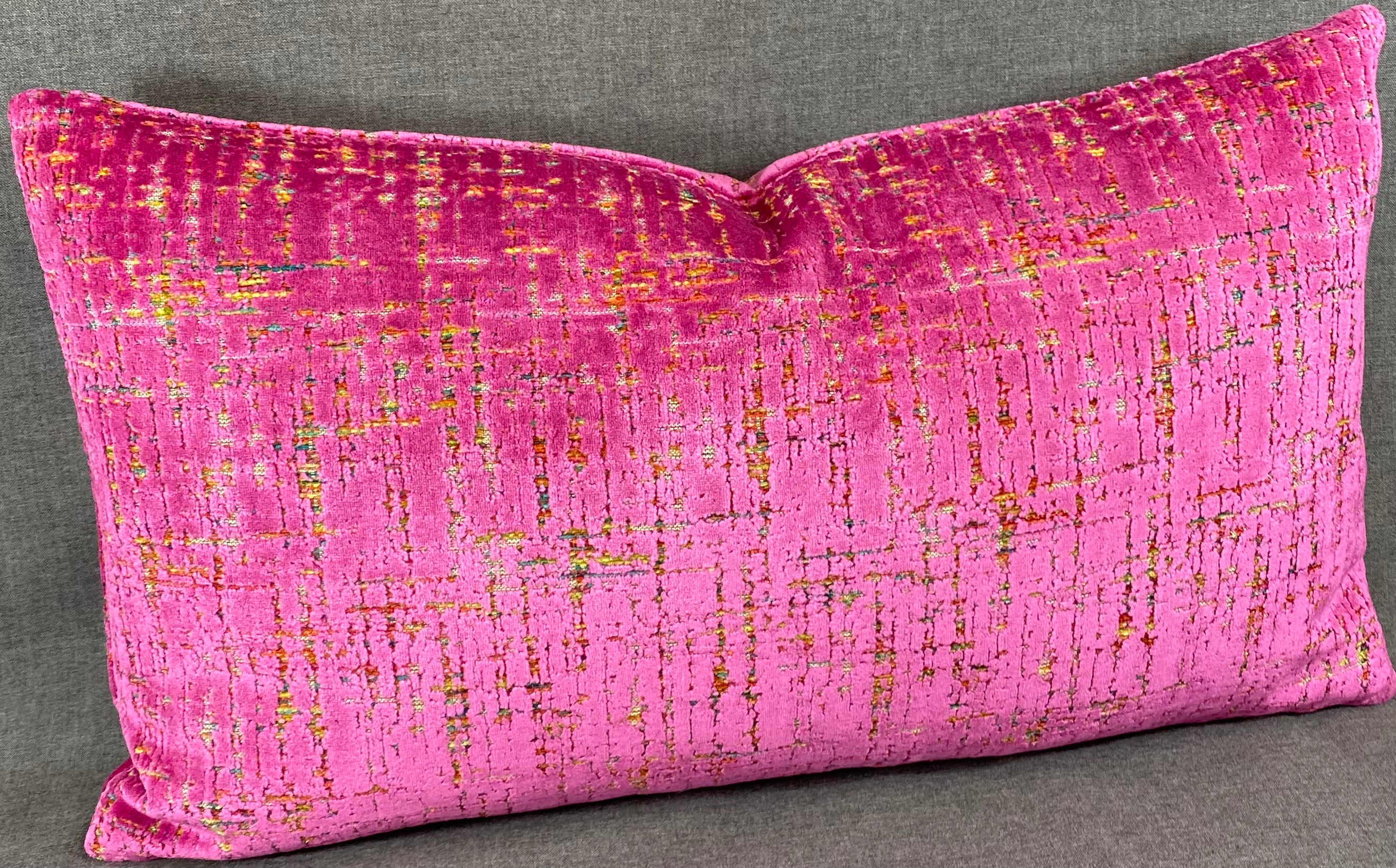 Luxury Lumbar Pillow- 24" x 14" - Moonstruck Lumbar Fuchsia
