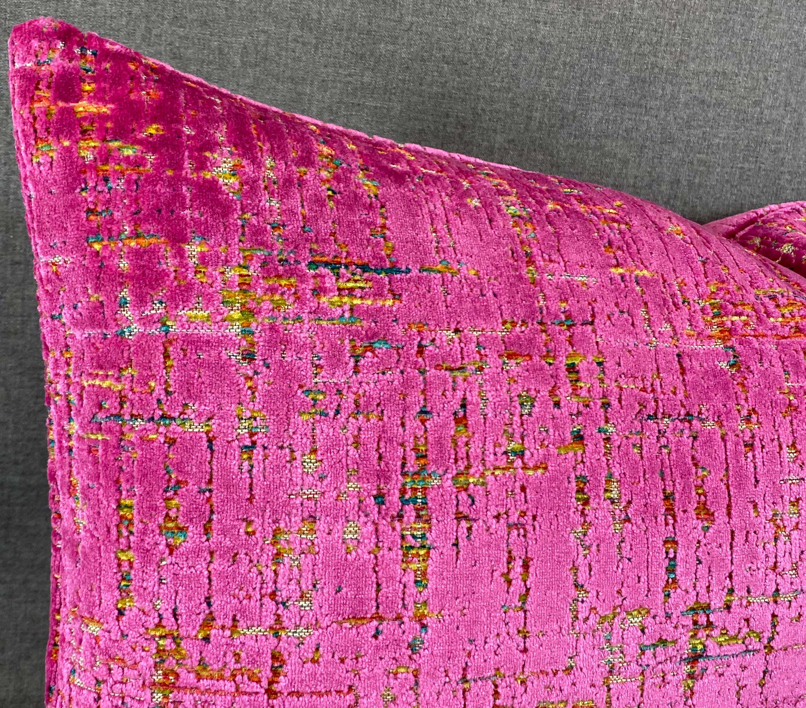Luxury Lumbar Pillow- 24" x 14" - Moonstruck Lumbar Fuchsia
