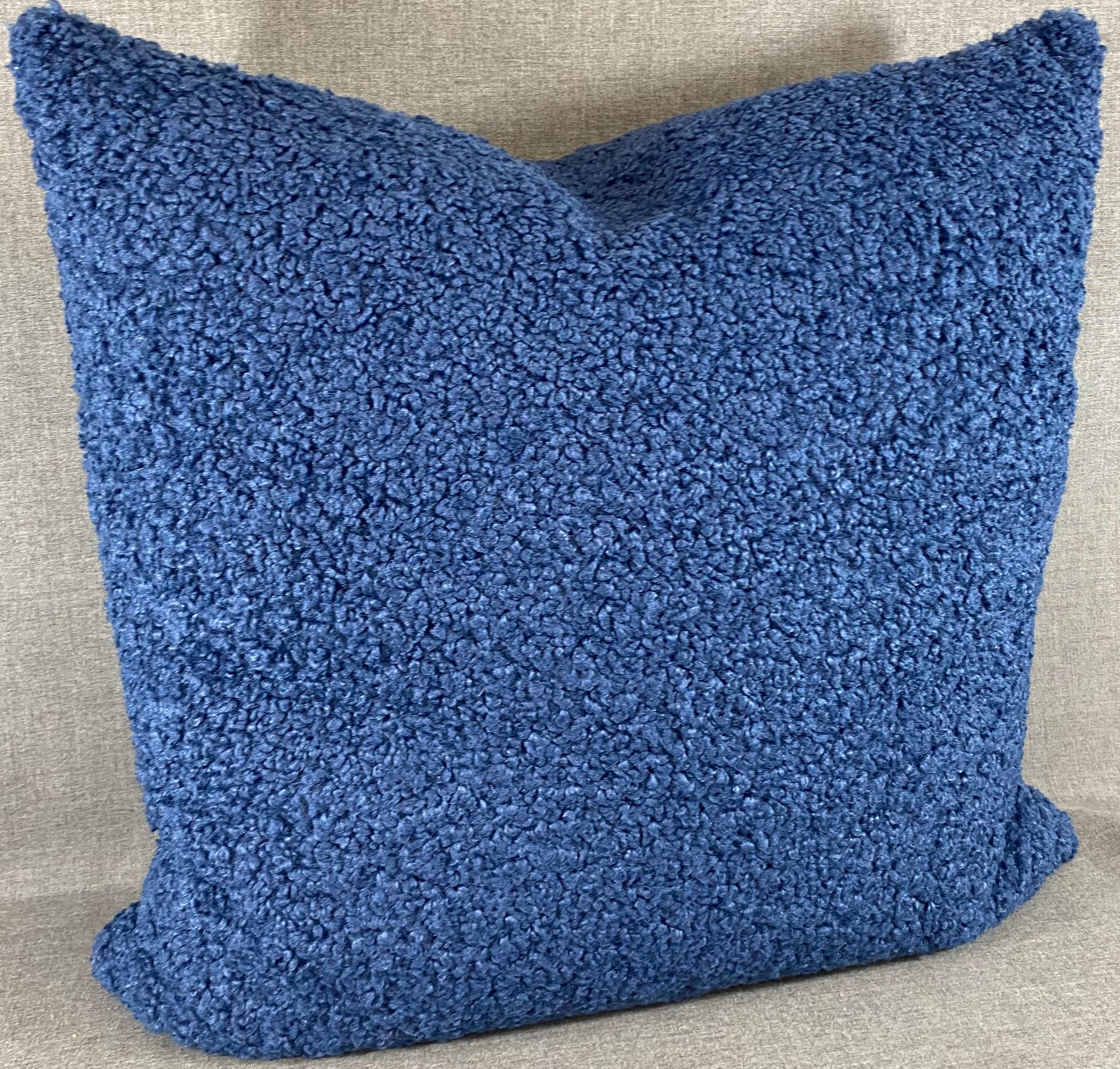 Luxury Pillow - 24" x 24" - Poodle Navy Poodle Like Fiber Very Soft To The Touch