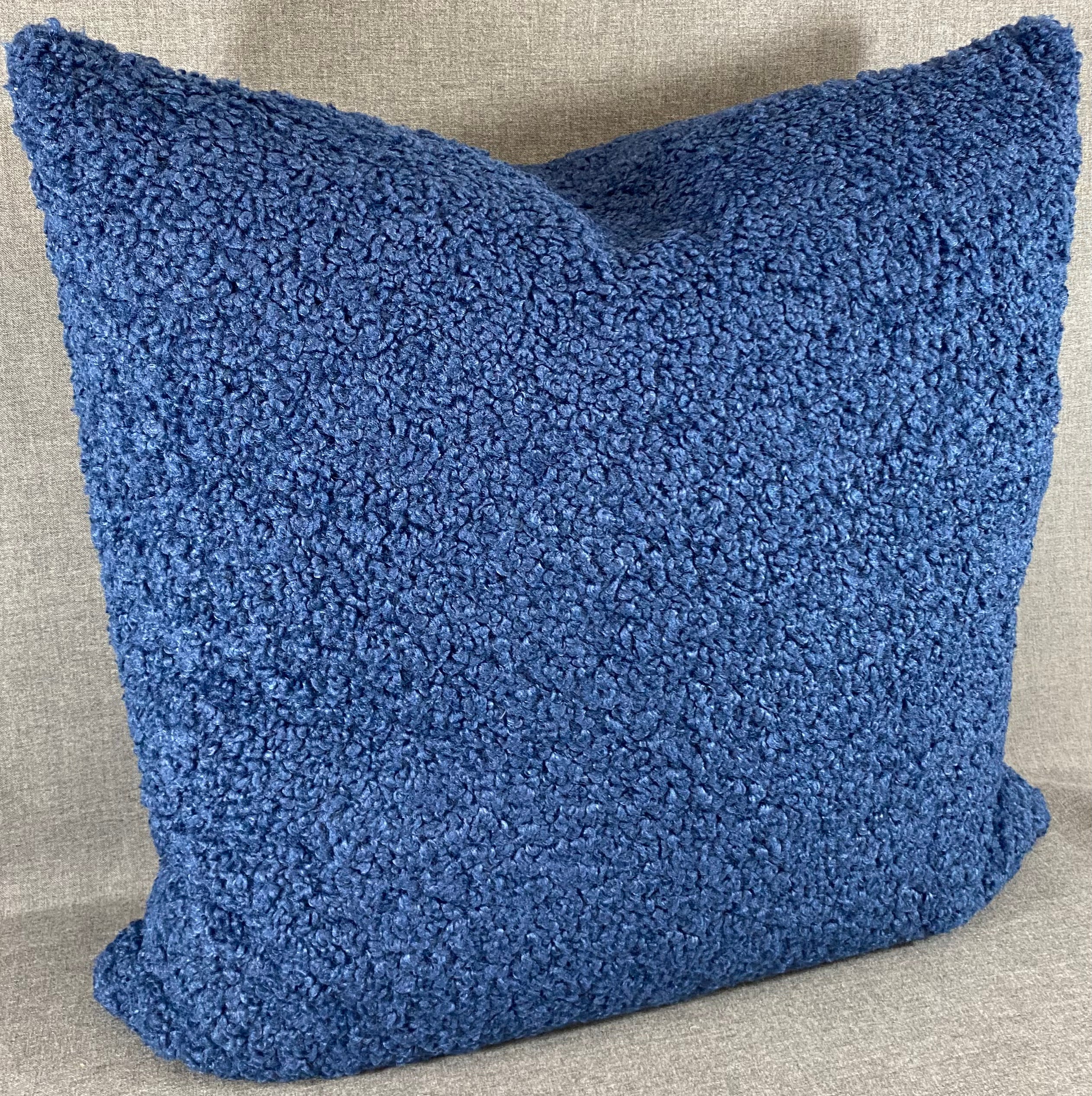 Luxury Pillow - 24" x 24" - Poodle Navy Poodle Like Fiber Very Soft To The Touch