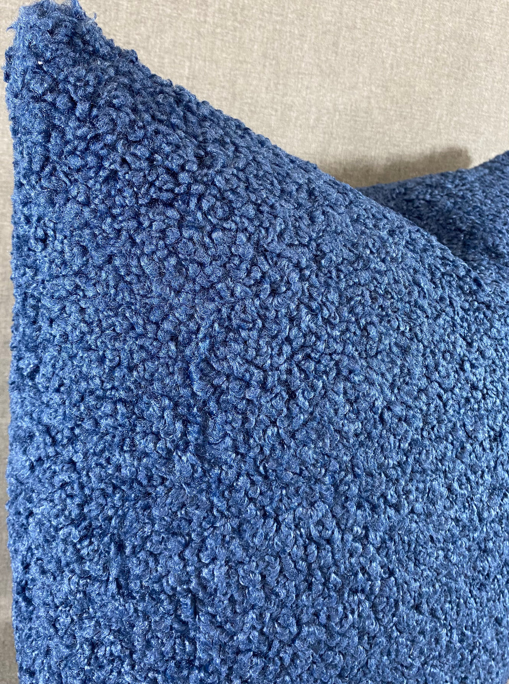 Luxury Pillow - 24" x 24" - Poodle Navy Poodle Like Fiber Very Soft To The Touch