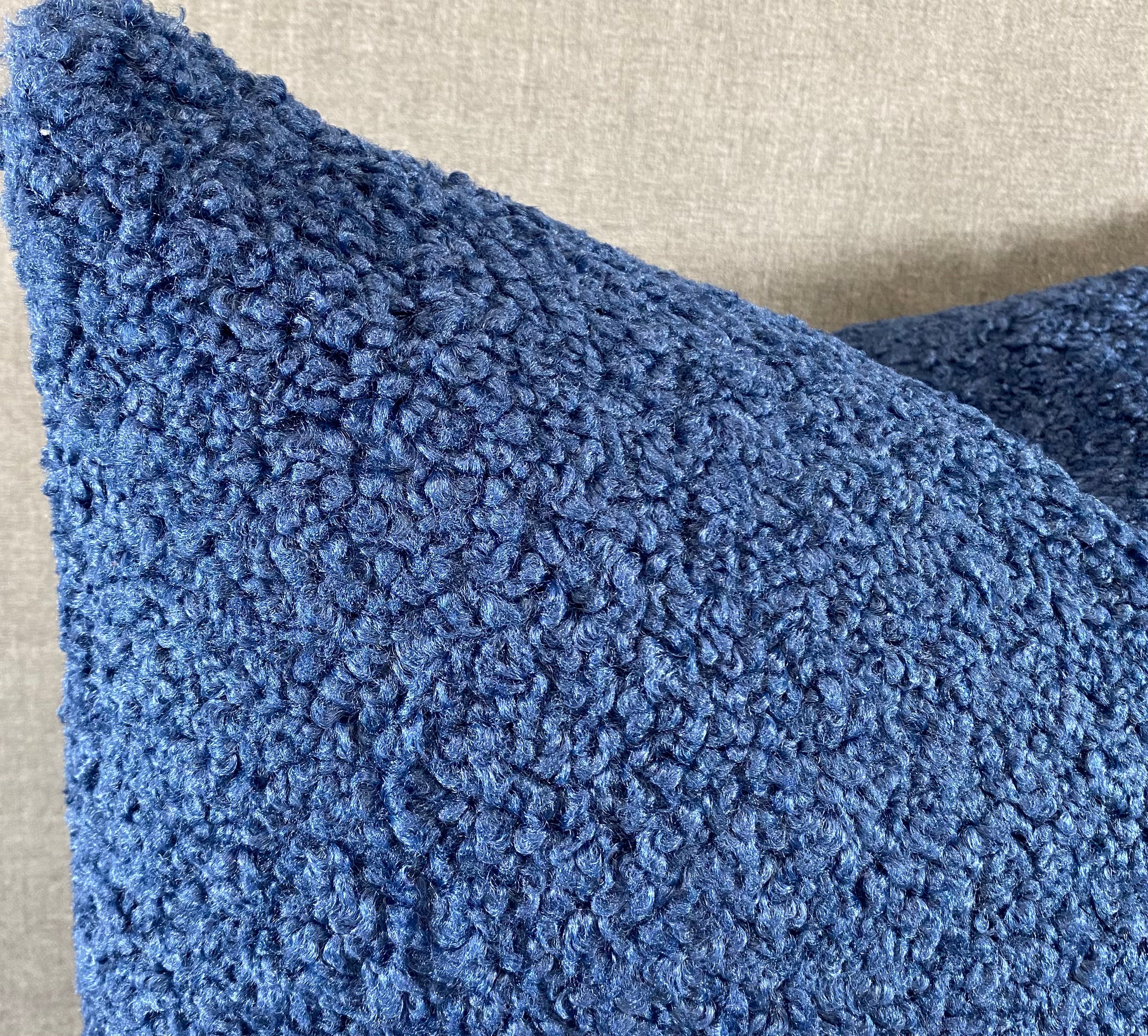 Luxury Pillow - 24" x 24" - Poodle Navy Poodle Like Fiber Very Soft To The Touch