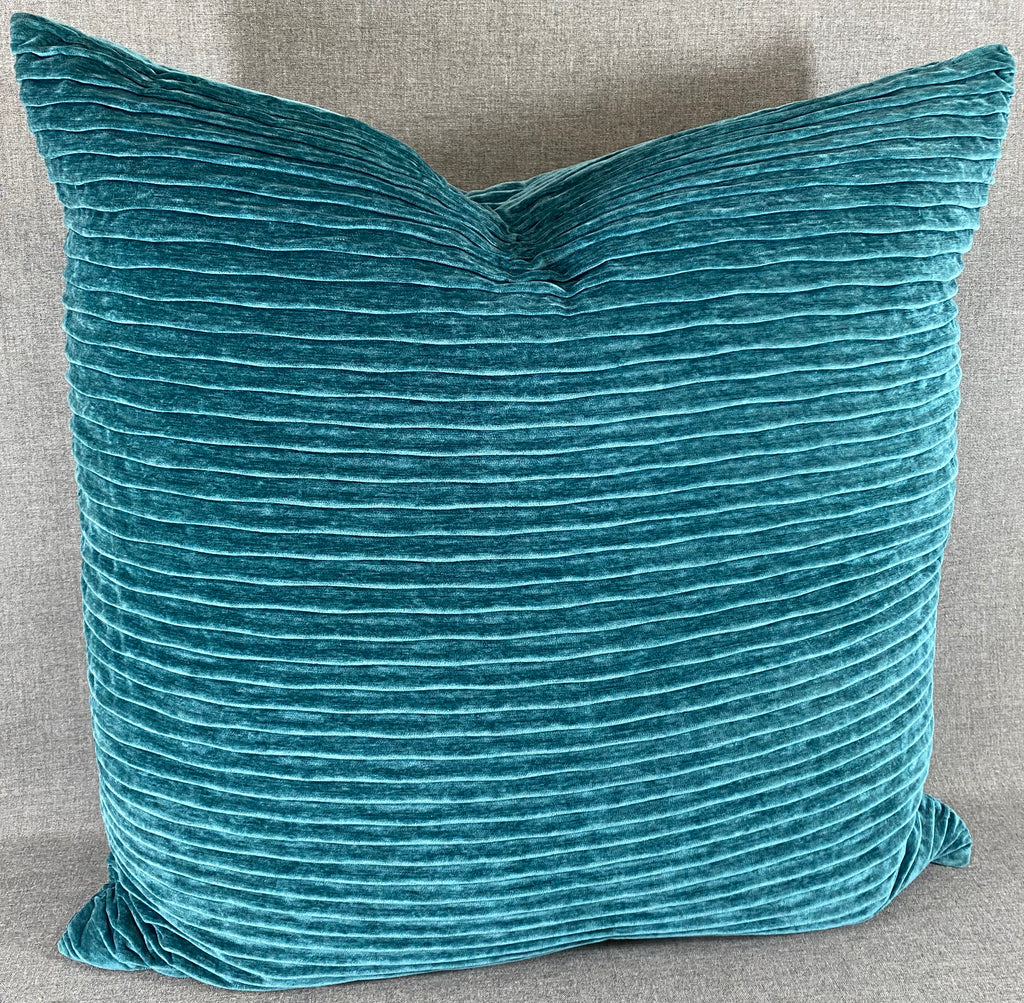 Luxury Pillow – 24" × 24" – Pleatte Peacock | Pleated Velvet – Kim ...