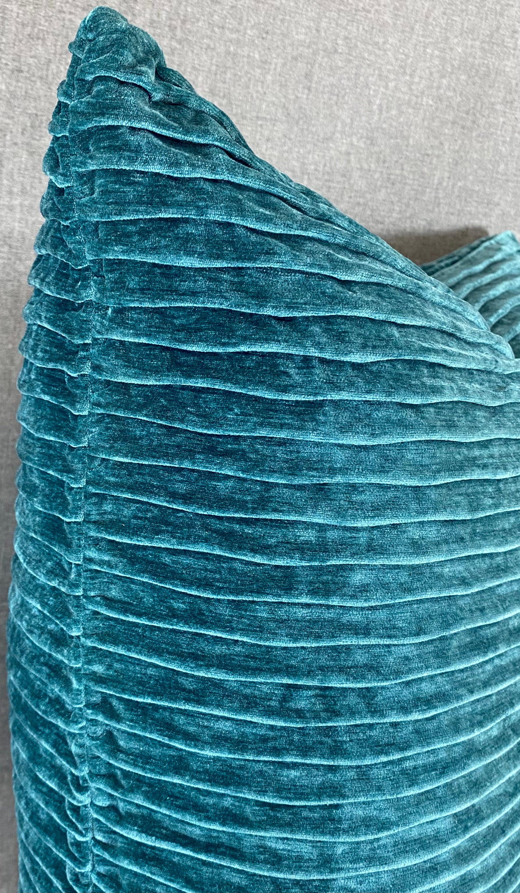 Luxury Pillow -  24" x 24" -  Pleatte Peacock