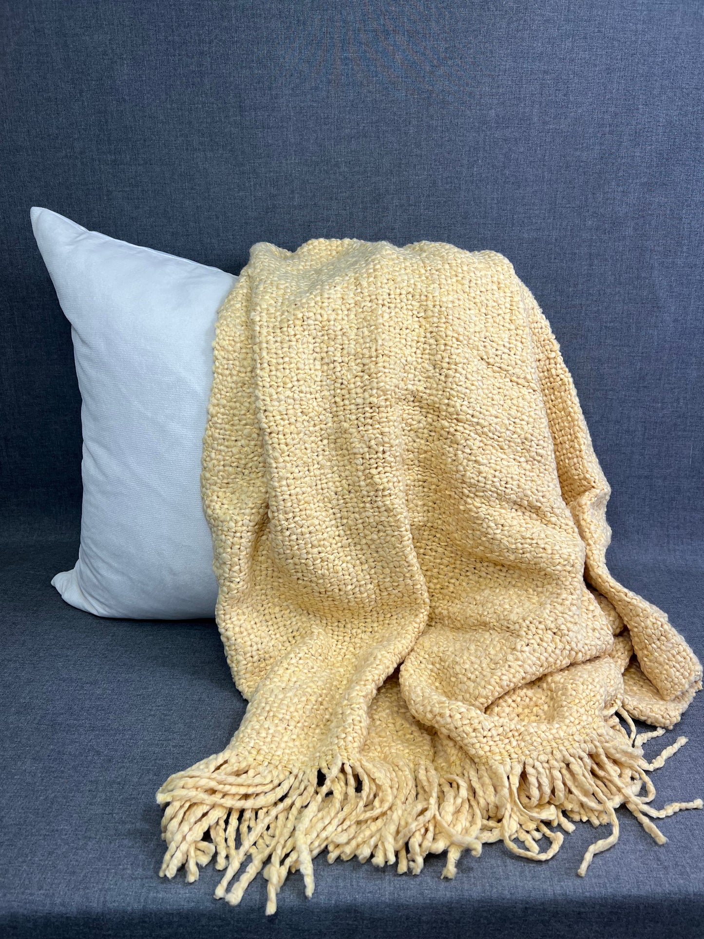 Luxury Knit Throw - 40" x 70" -  Campbell Lemon; Bulky Knit Throw