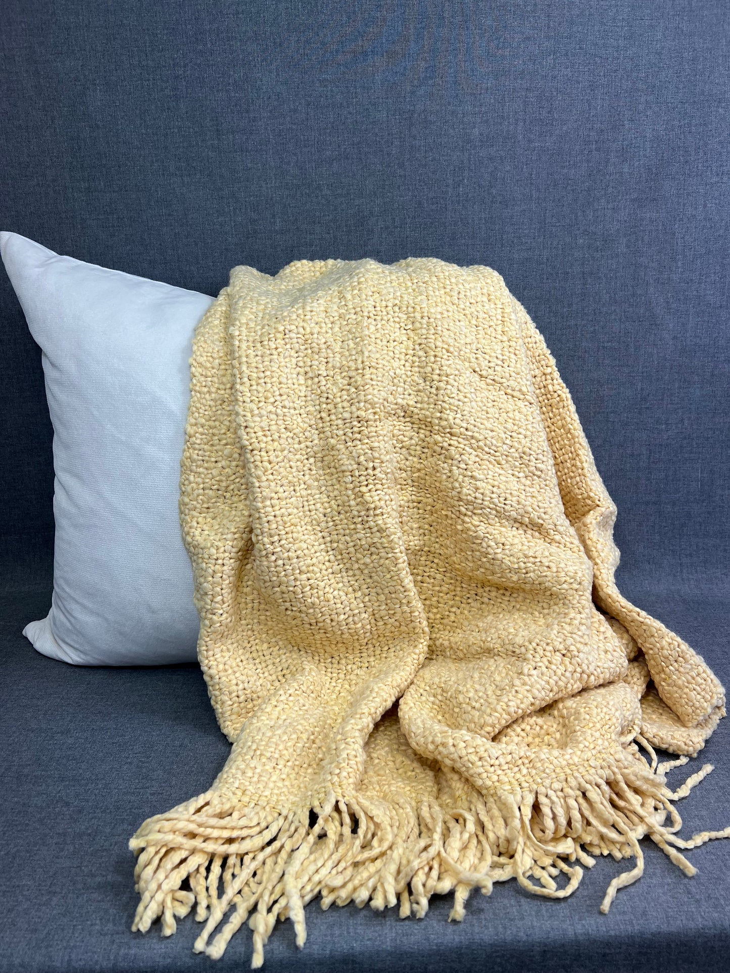 Luxury Knit Throw - 40" x 70" -  Campbell Lemon; Bulky Knit Throw