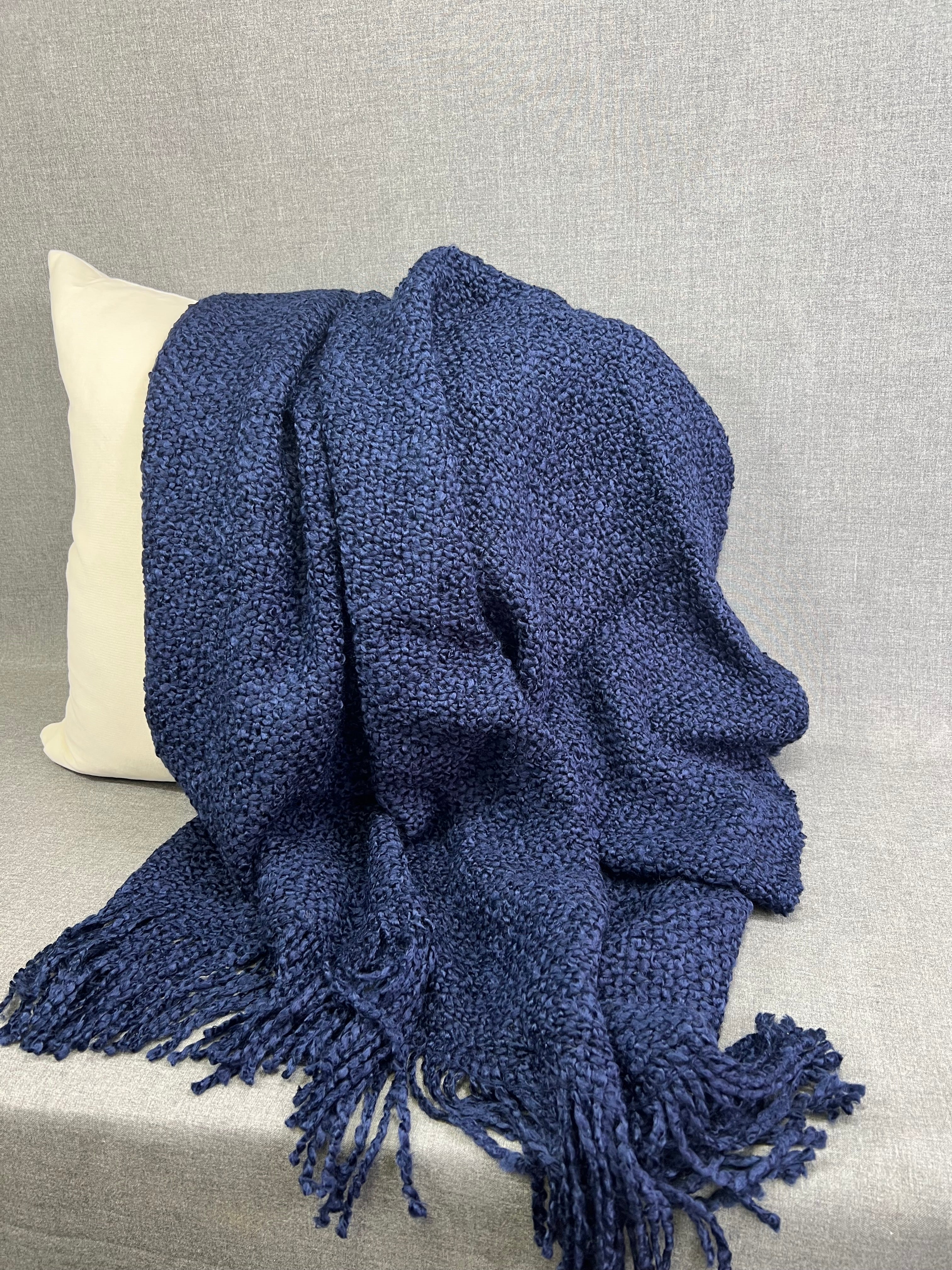 Luxury Knit Throw - 40" x 70" -  Campbell Midnight; Bulky Knit Throw