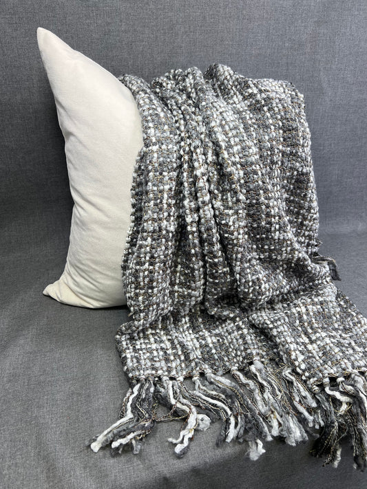 Luxury Knit Throw - 45" x 70" -  Hanover Charcoal; Bulky Knit Throw