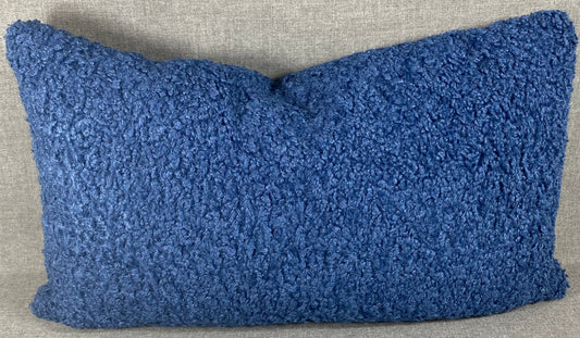 Luxury Lumbar Pillow - 24" x 14" -  Poodle Navy