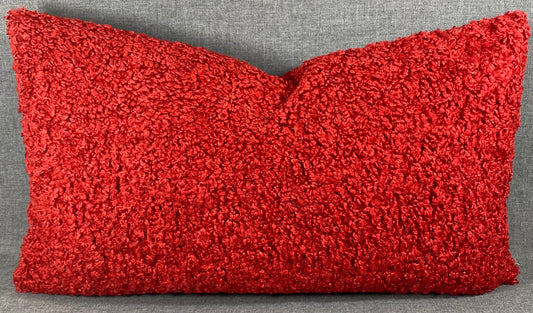 Luxury Lumbar Pillow - 24" x 14" -  Poodle Scarlet
