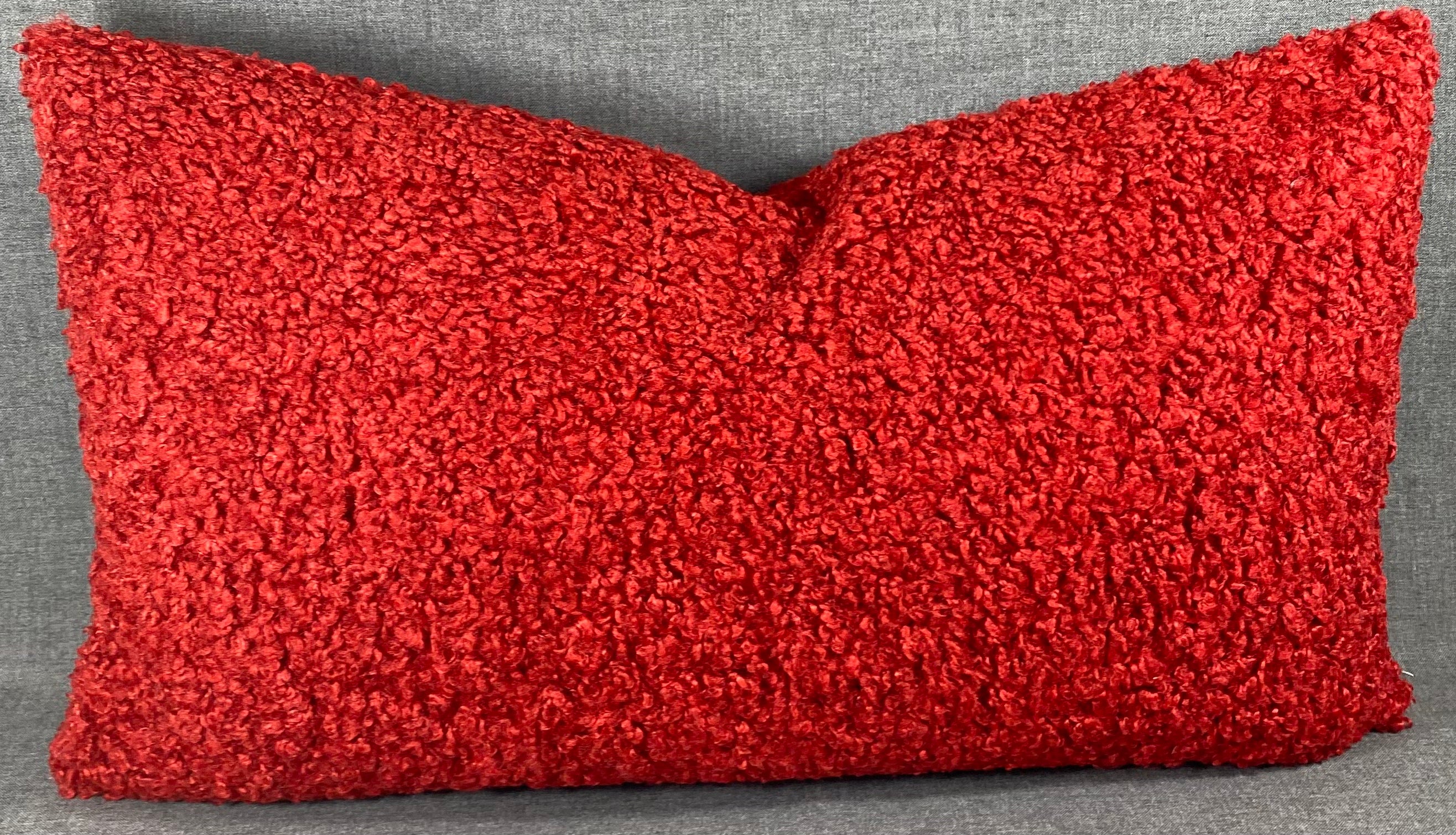 Luxury Lumbar Pillow - 24" x 14"- Poodle Scarlet
