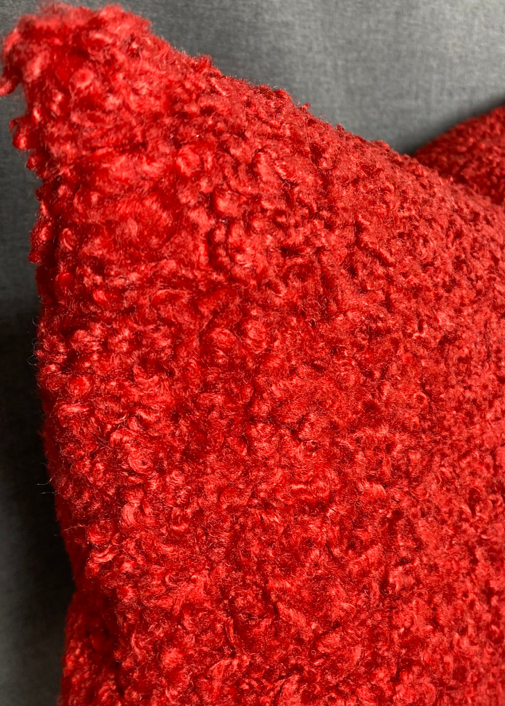 Luxury Lumbar Pillow – 24" × 14" – Poodle Scarlet