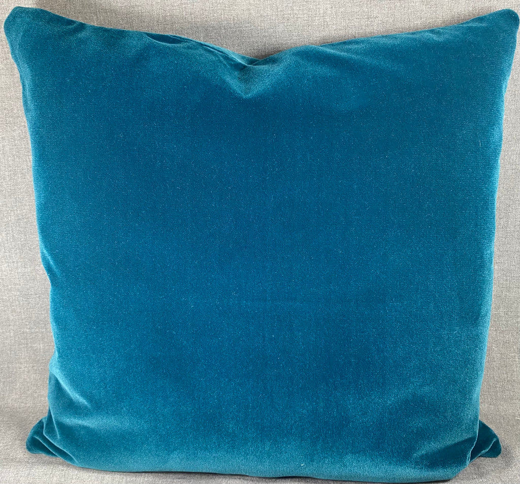 Luxury Pillow - Teal Mohair -  24" x 24"