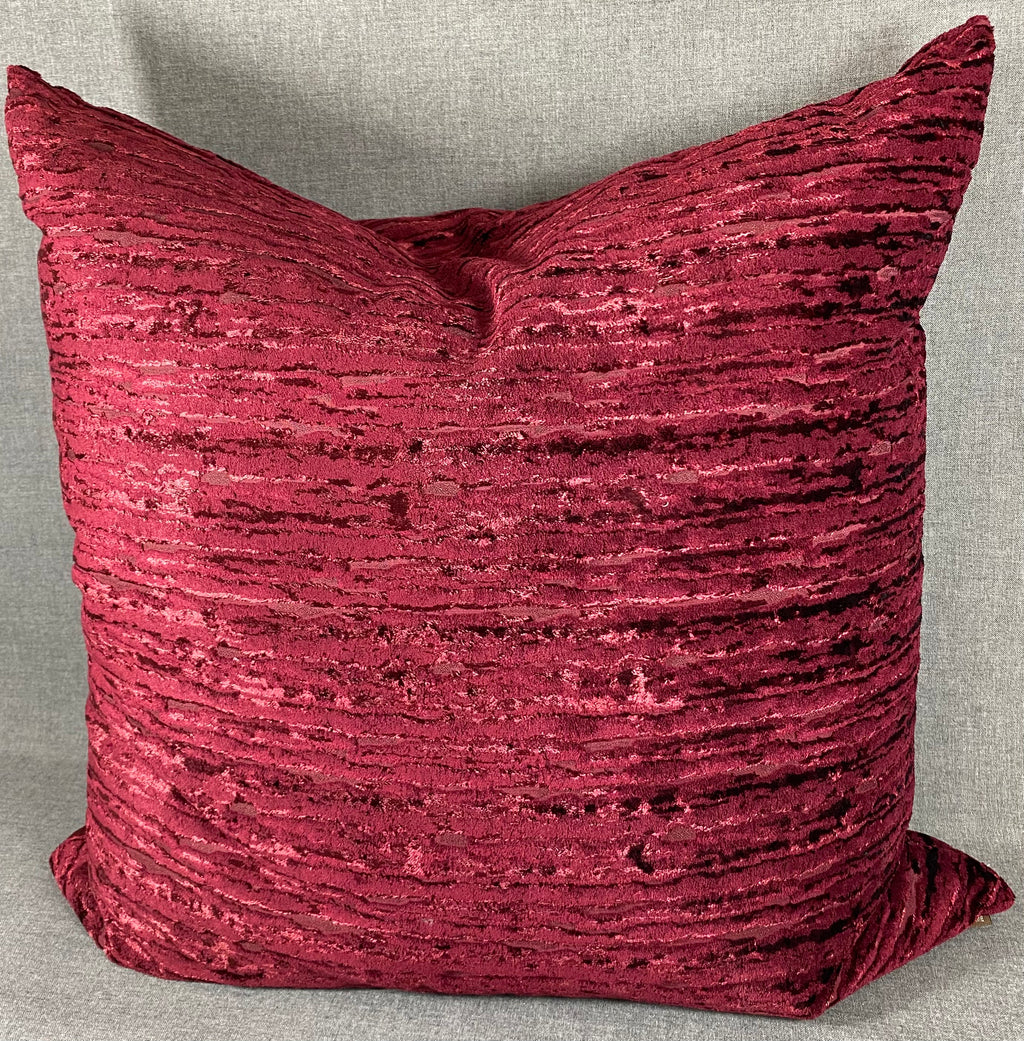 Luxury Pillow – 24" × 24" – Wake Wine | Textured Wine Red – Kim Melrose ...