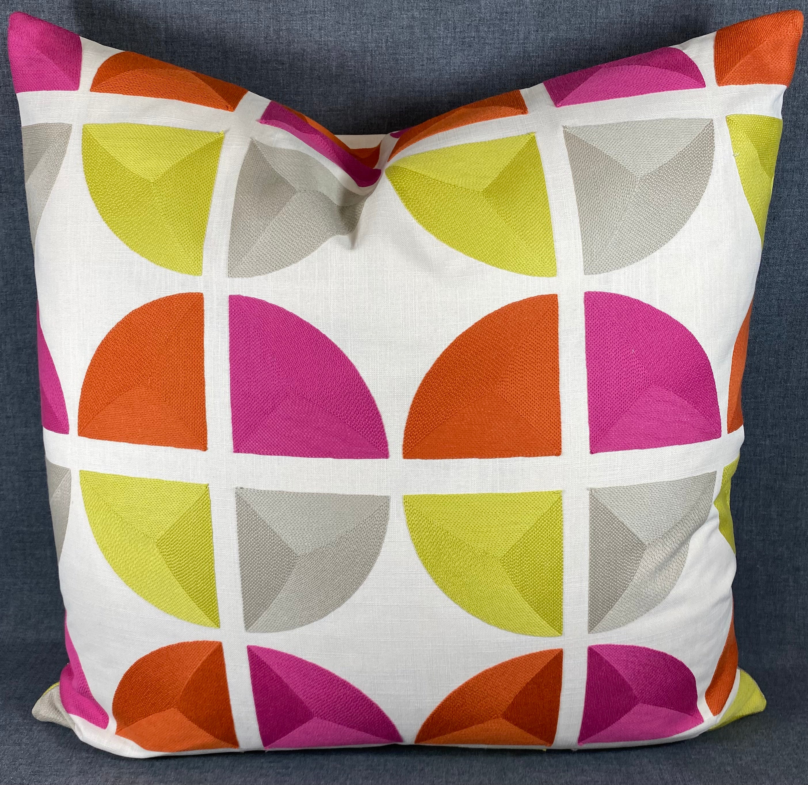 Luxury Pillow – 24" × 24" – Color Splash | Embroidered Geometric – Kim ...