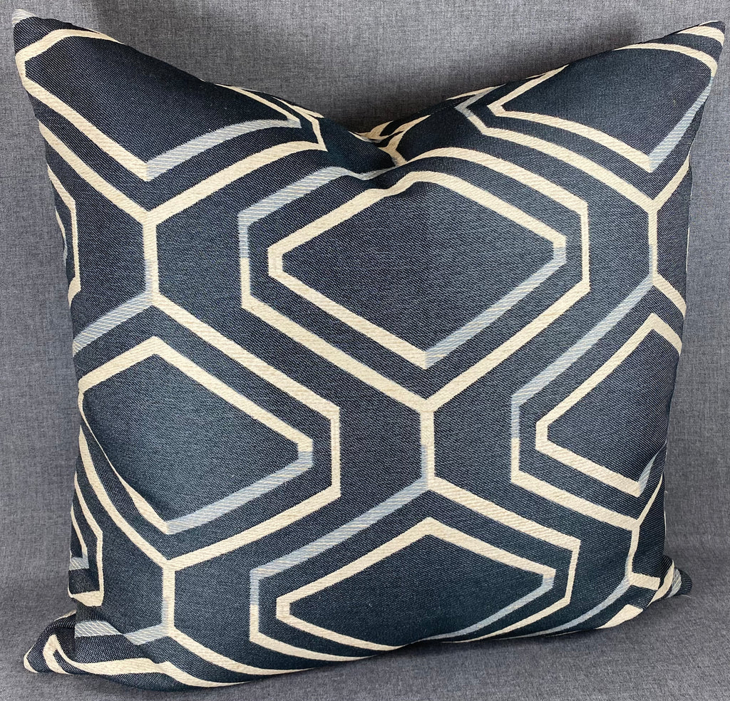 Luxury Pillow -  24" x 24" - Geo Blue