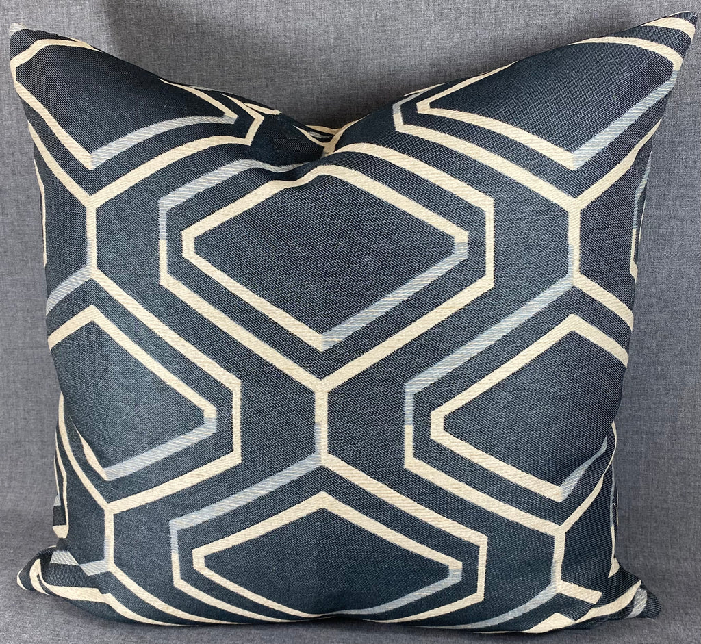 Luxury Pillow -  24" x 24" - Geo Blue